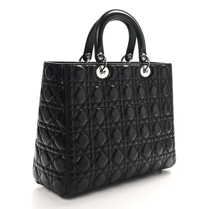 Christian Dior Lambskin Cannage Large Lady Dior Black 2 of 10