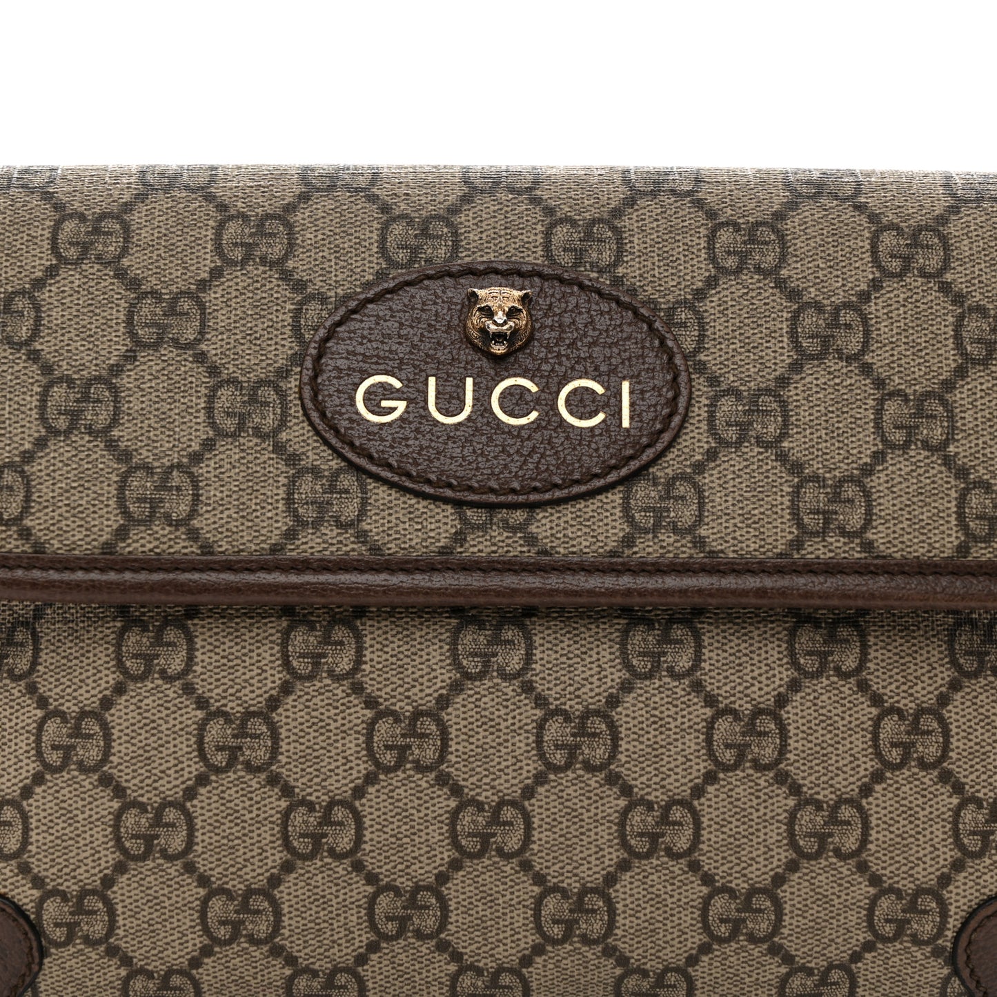 GG Supreme Monogram Neo Vintage Web Belt Bag Brown