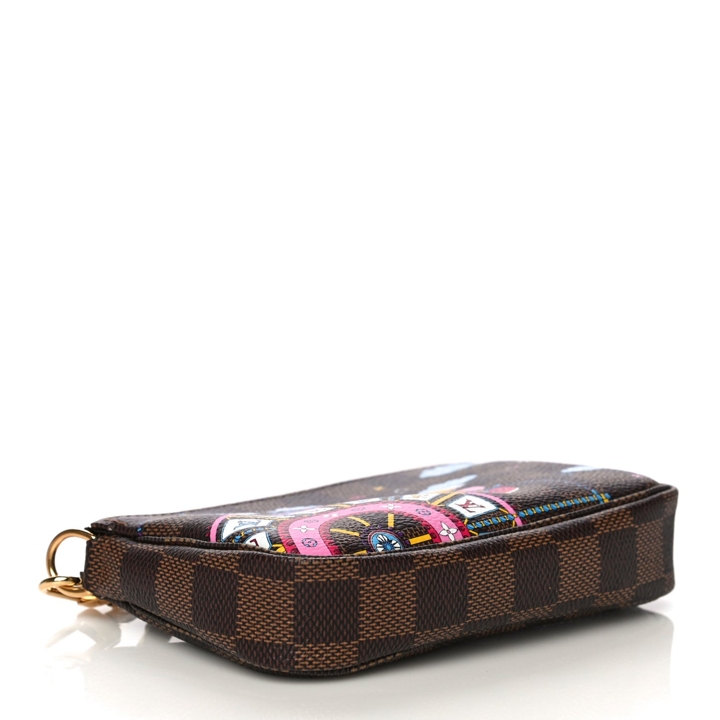 Damier Ebene 2020 Christmas Animation Big Wheel Mini Pochette Accessories Rose Ballerine