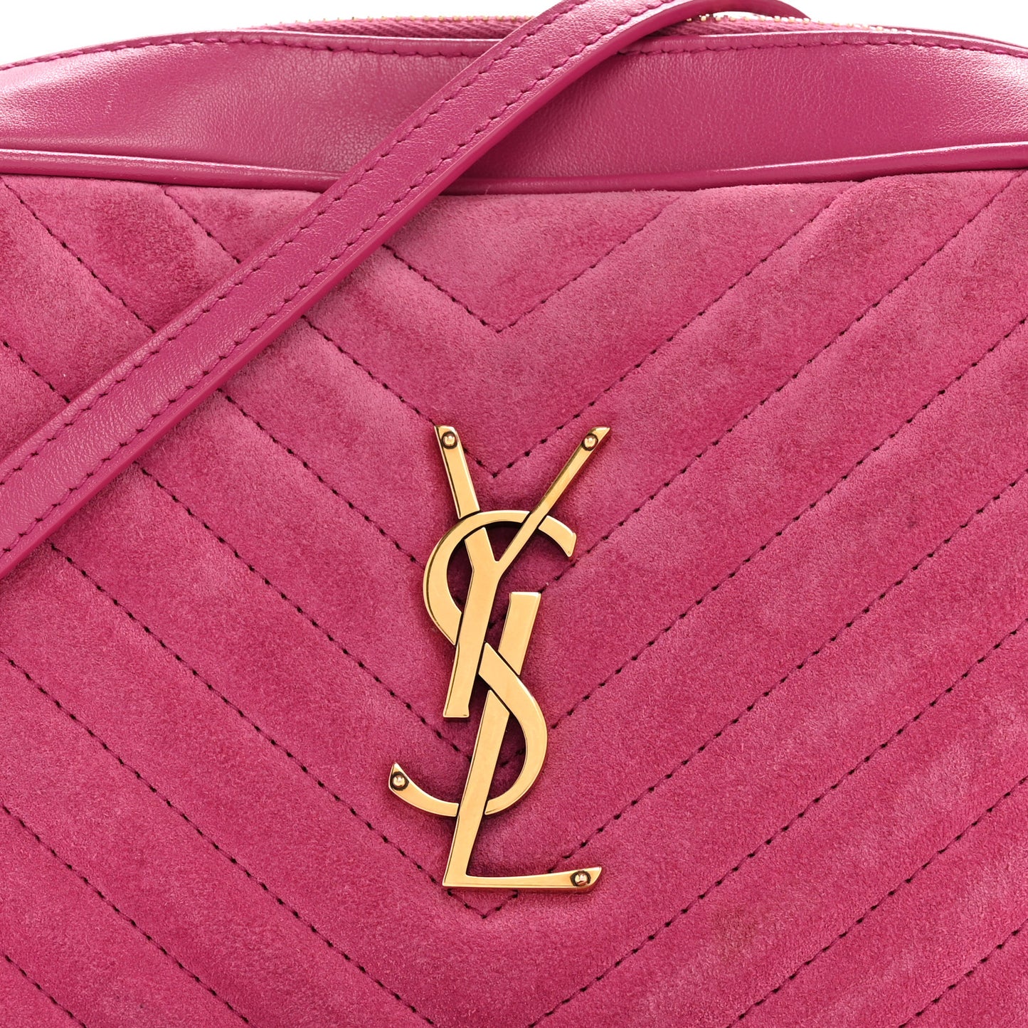 Suede Matelasse Monogram Lou Camera Bag Rose