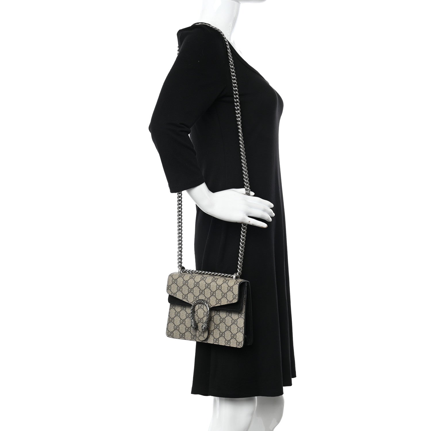 Gucci GG Supreme Monogram Mini Dionysus Shoulder Bag Black 2 of 11