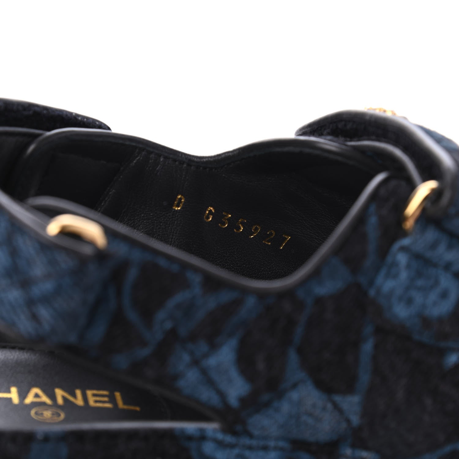 Chanel Denim Velcro Dad Sandals 37 Dark Grey Blue Black 8 of 9