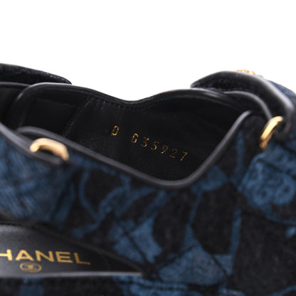 Chanel Denim Velcro Dad Sandals 37 Dark Grey Blue Black 8 of 9