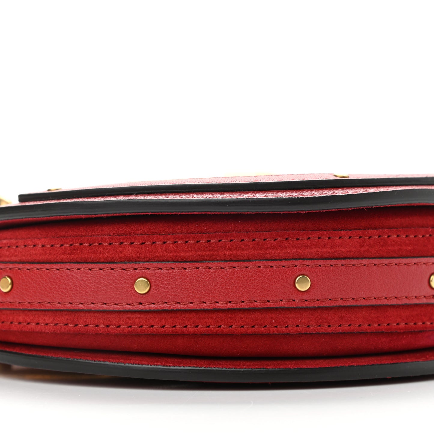 Shiny Goatskin Smooth Calfskin Suede Small Pixie Bag Dahlia Red
