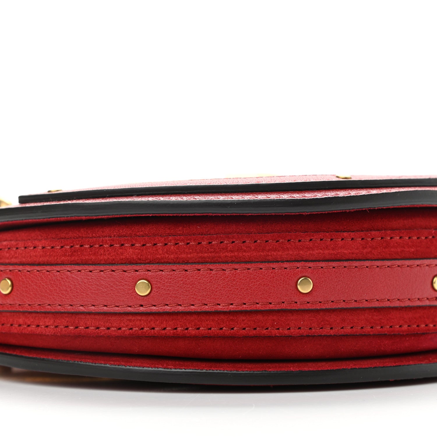 Chloe Shiny Goatskin Smooth Calfskin Suede Small Pixie Bag Dahlia Red 8 of 9
