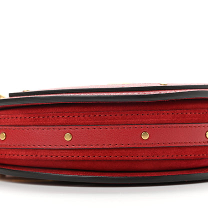 Chloe Shiny Goatskin Smooth Calfskin Suede Small Pixie Bag Dahlia Red 8 of 9