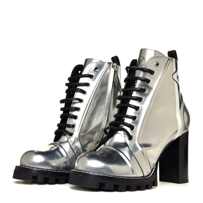 Louis Vuitton Patent Calfskin Spaceship Star Trail Ankle Boots 40 Silver 4 of 12
