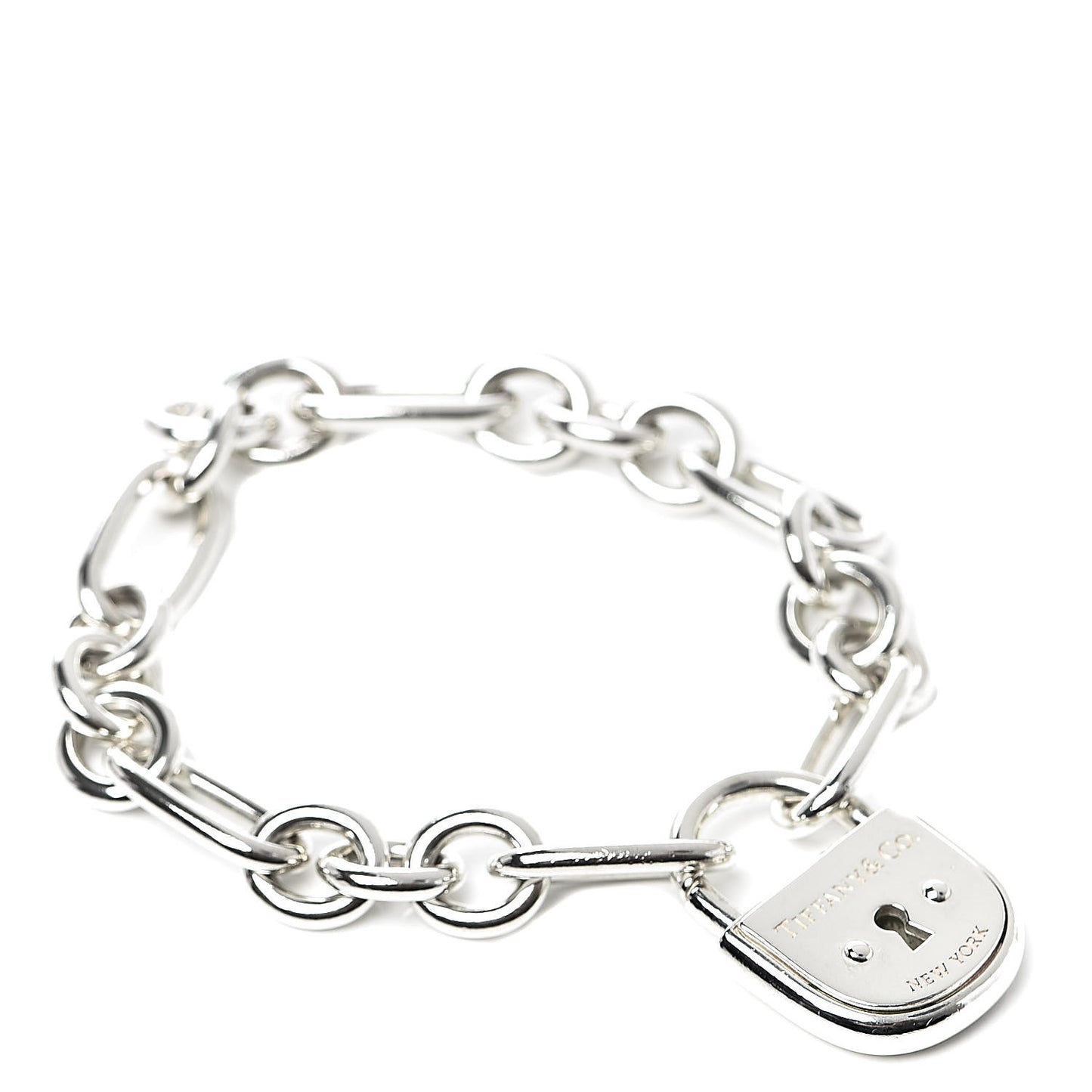 Sterling Silver Lock Charm Bracelet