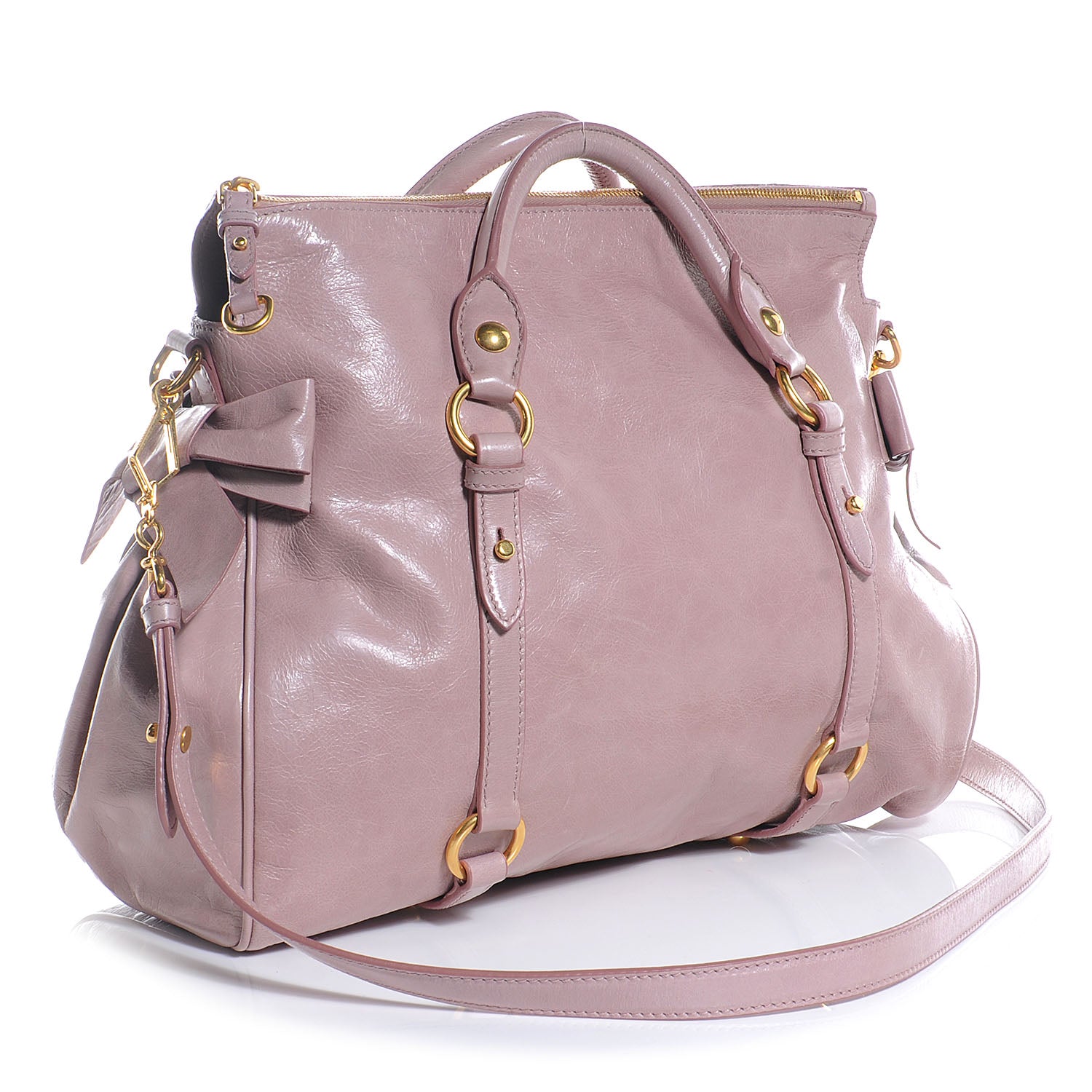 Miu Miu Vitello Lux Large Bow Bag Mughetto 3 of 8