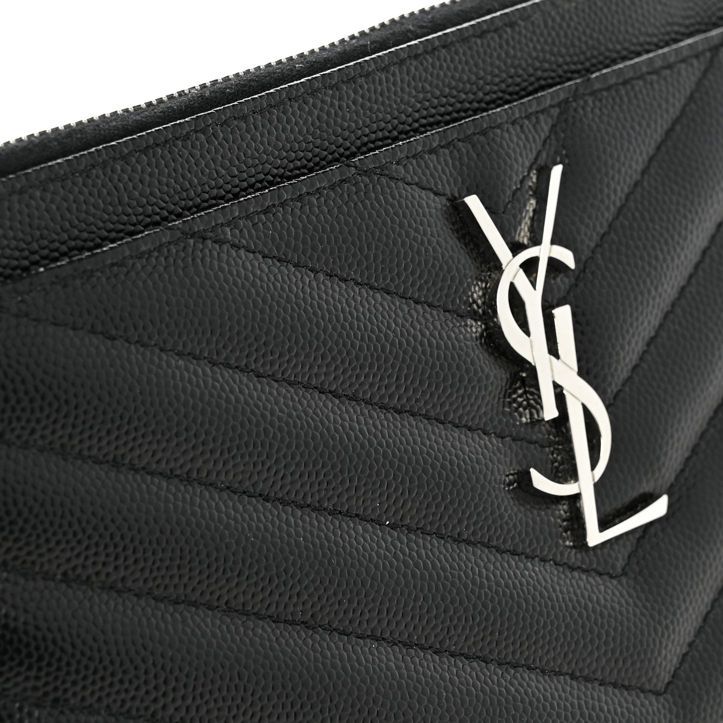 Grain De Poudre Chevron Monogram Bill Pouch Black