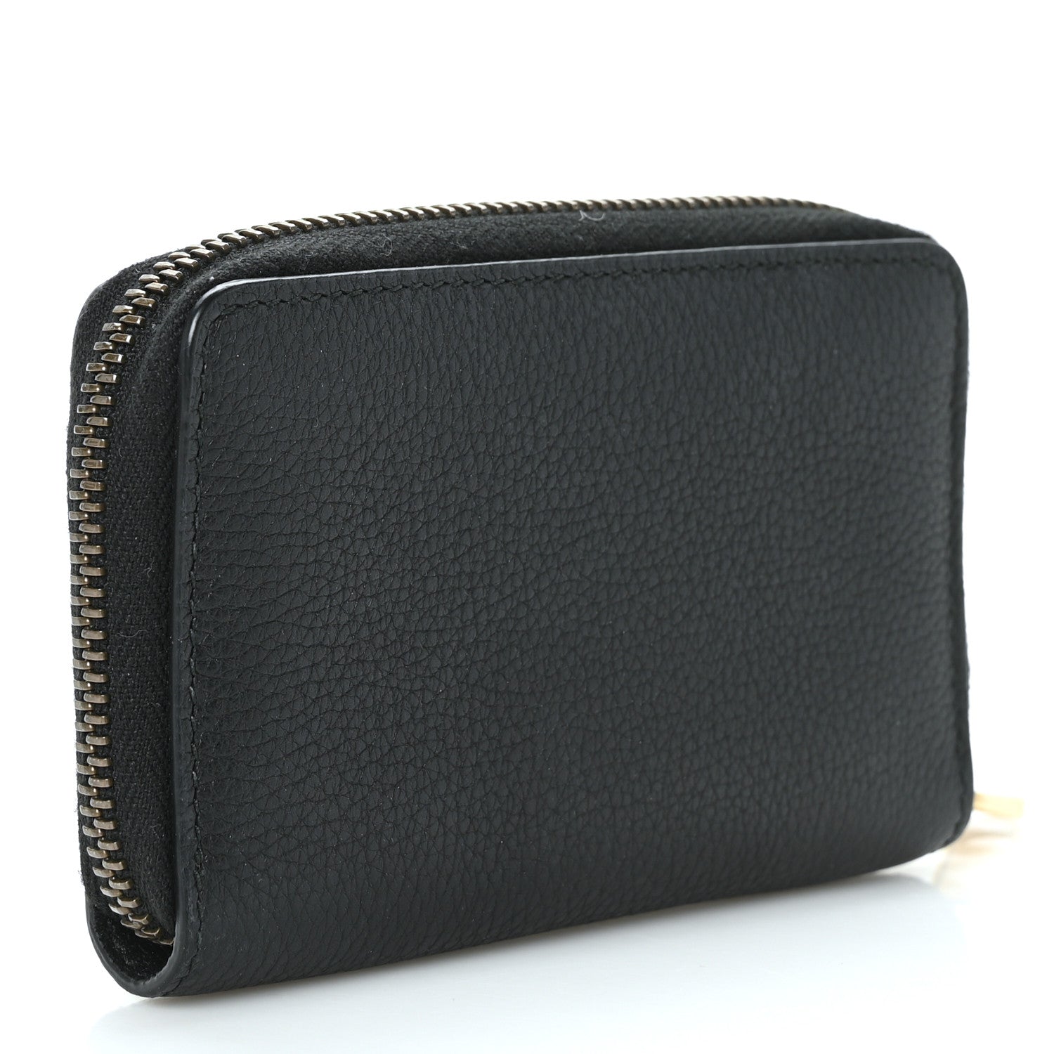 Gucci Calfskin Logo Zip Around Card Case Black 3 of 6