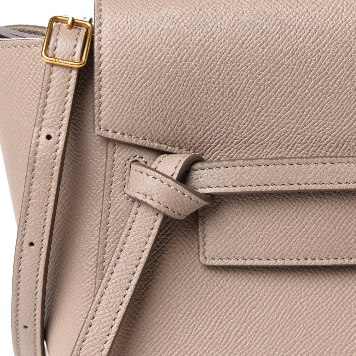 Grained Calfskin Micro Belt Bag Light Taupe