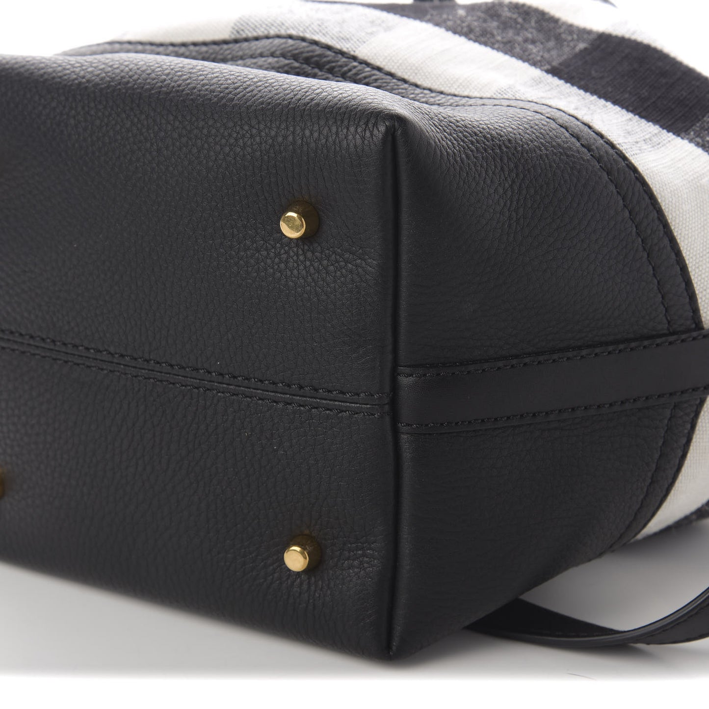 Grainy Calfskin House Check Canvas Small Heston Crossbody White Black
