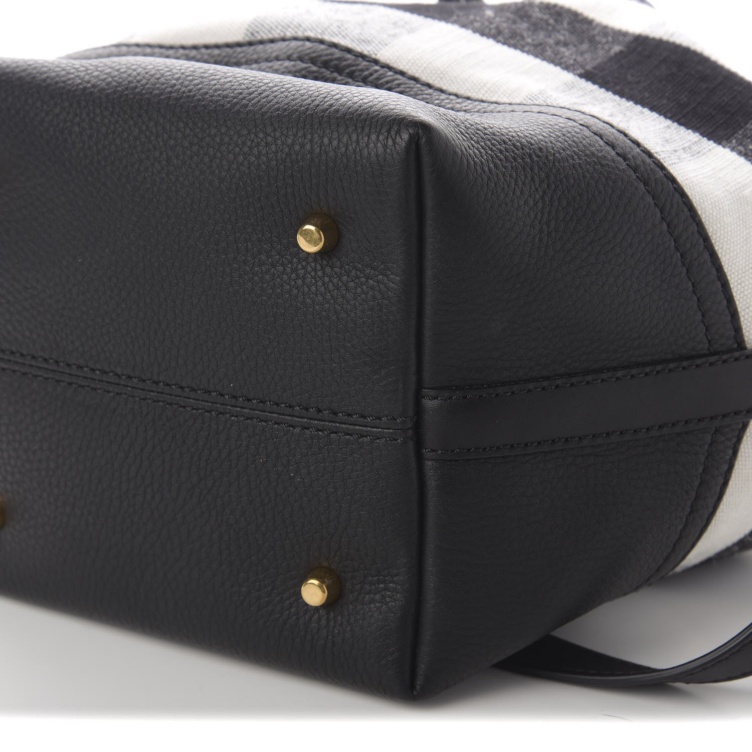 Burberry Grainy Calfskin House Check Canvas Small Heston Crossbody White Black 10 of 10