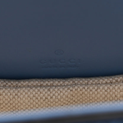 Gucci Boarded Dyana Lux Calfskin Web Mini Bamboo 1947 Top Handle Bag Blue 6 of 11