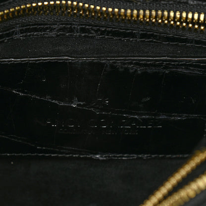 Nancy Gonzalez Crocodile Raffia Mini Lily Top Handle Bag Black 6 of 10