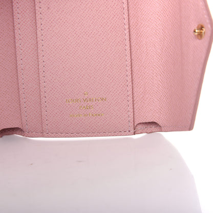 Louis Vuitton Damier Azur Studded Zoe Wallet Rose Ballerine 6 of 7