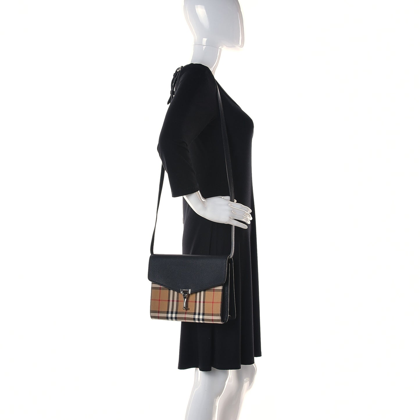Derby Calfskin Vintage Check Small Macken Crossbody Bag Black