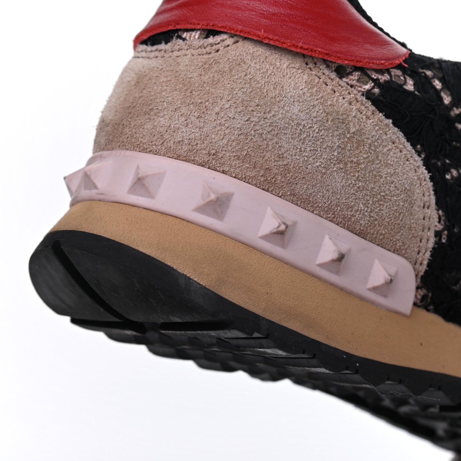 Valentino Garavani Macrame Lace Suede Womens Rockrunner Sneakers 36.5 Black 10 of 17