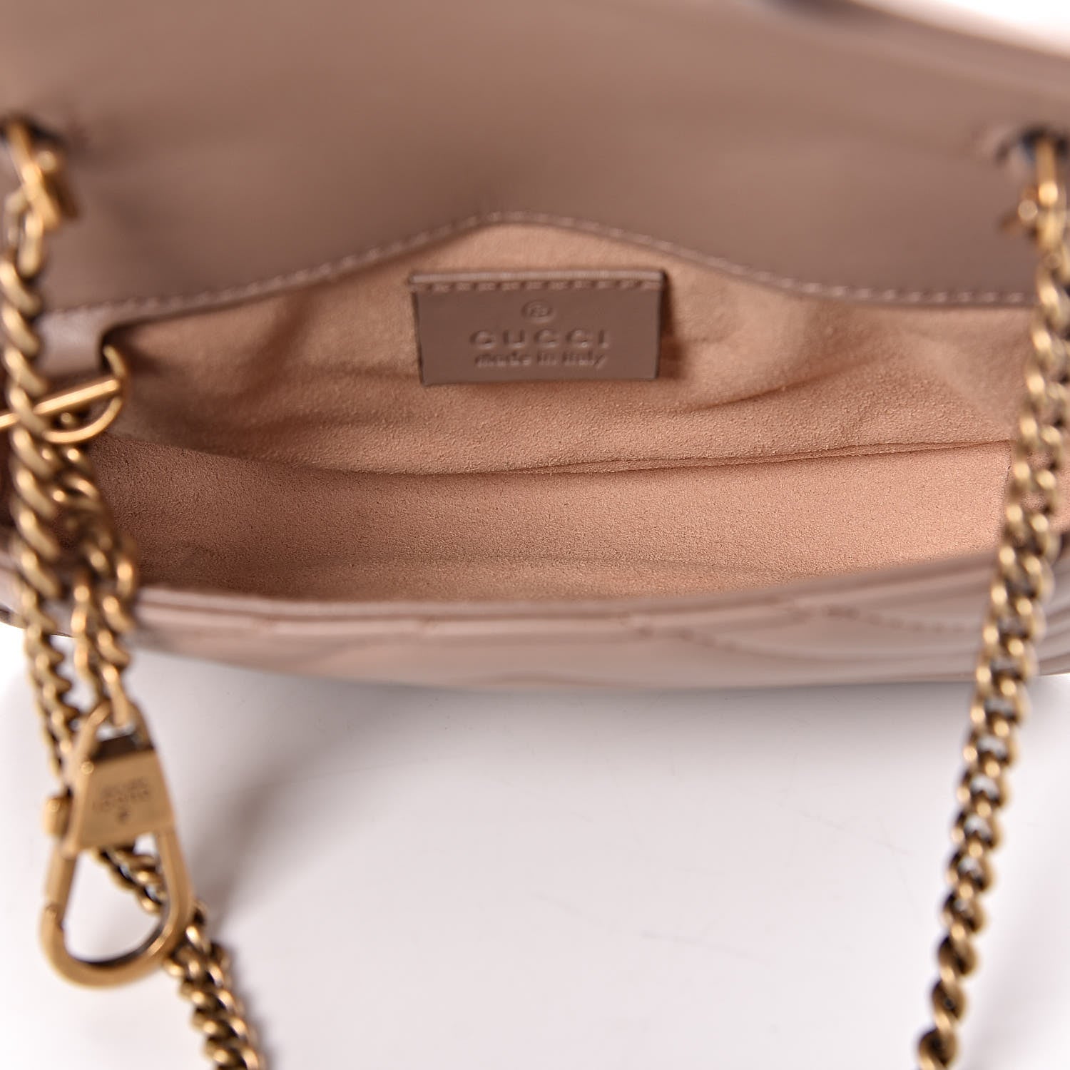 Gucci Calfskin Matelasse Super Mini GG Marmont Shoulder Bag Porcelain Rose 5 of 10