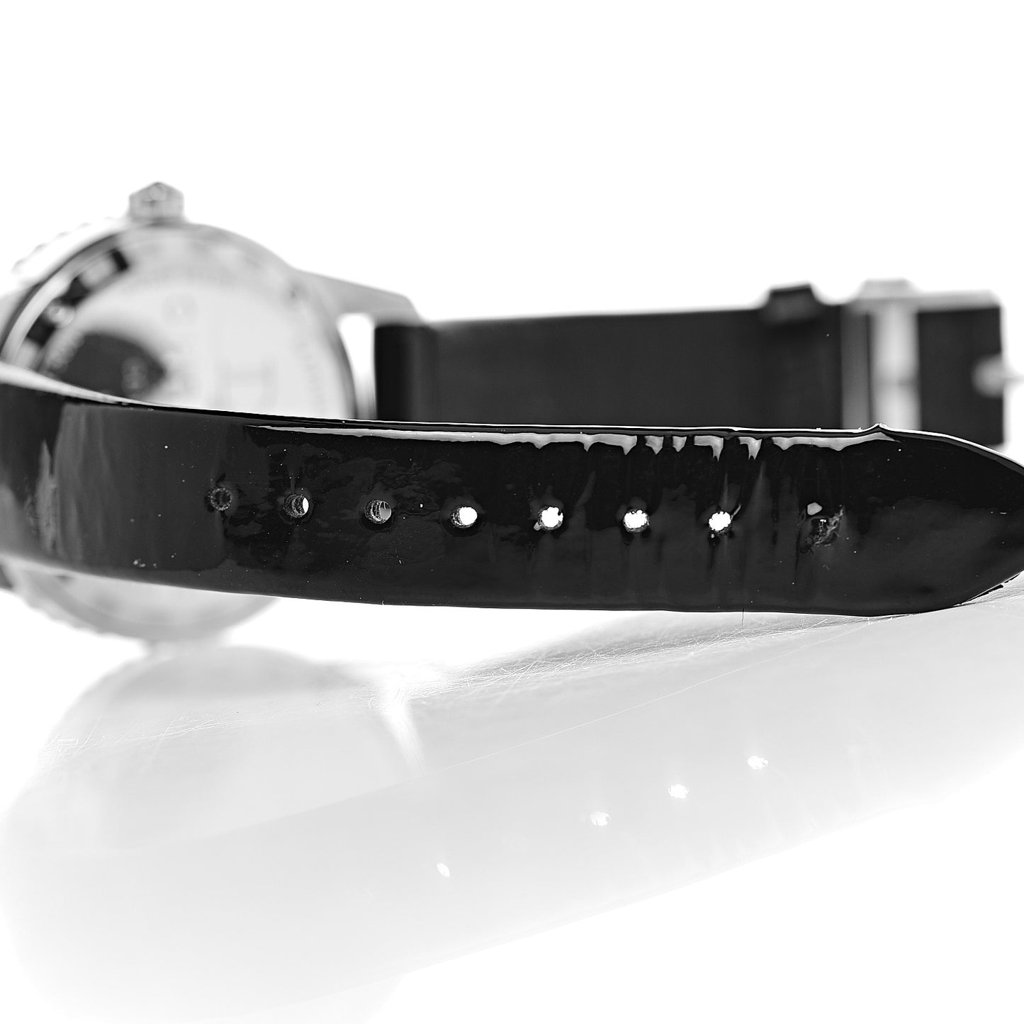 Stainless Steel Patent Diamond Sapphire 33mm Christal Quartz Watch Black