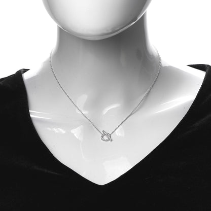 Hermes 18K White Gold Diamond Finesse Pendant Necklace 2 of 6