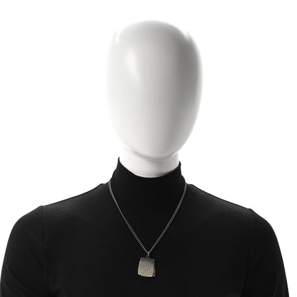 Balenciaga Stainless Steel Logo Locket Chain Necklace 2 of 4