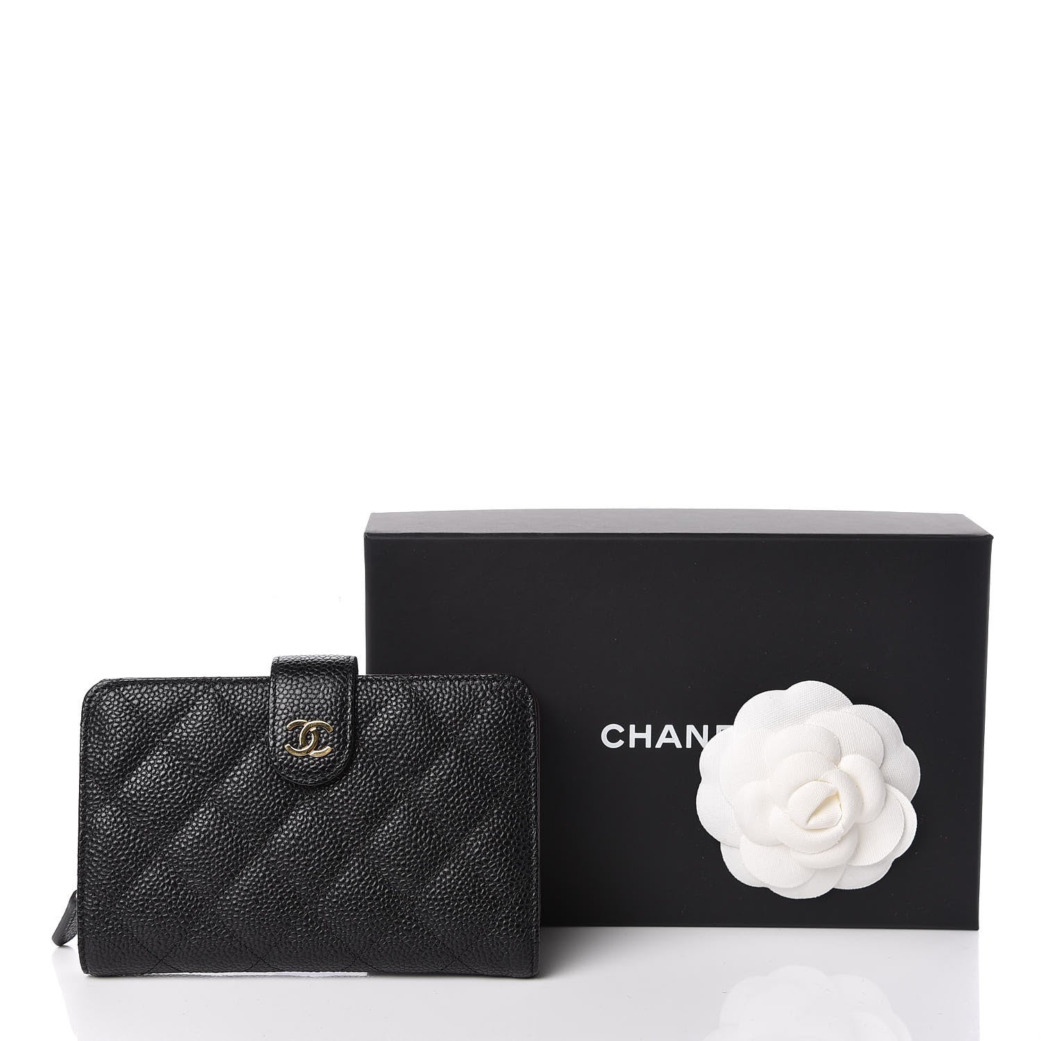 Chanel Caviar Quilted Zipped Pocket Wallet Black 9 of 9
