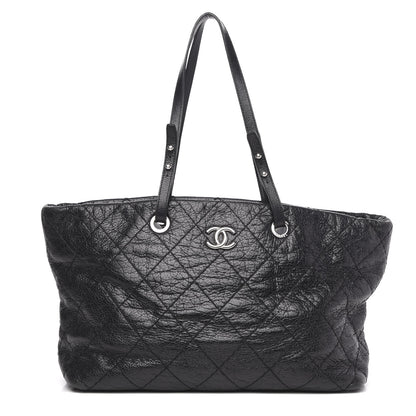 Chanel Glazed Calfskin Large On The Road Tote Black 1 of 14