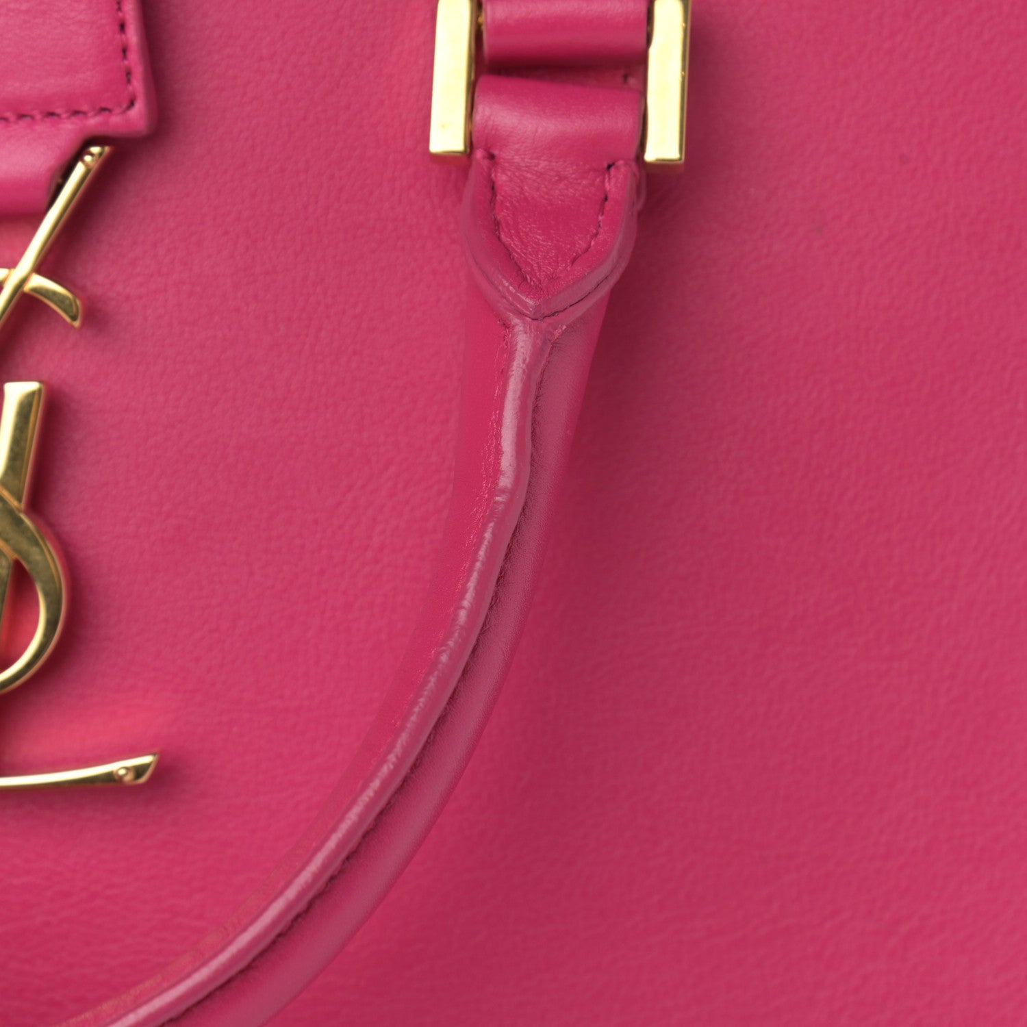 Saint Laurent Calfskin Small Monogram Cabas Fuchsia 14 of 14
