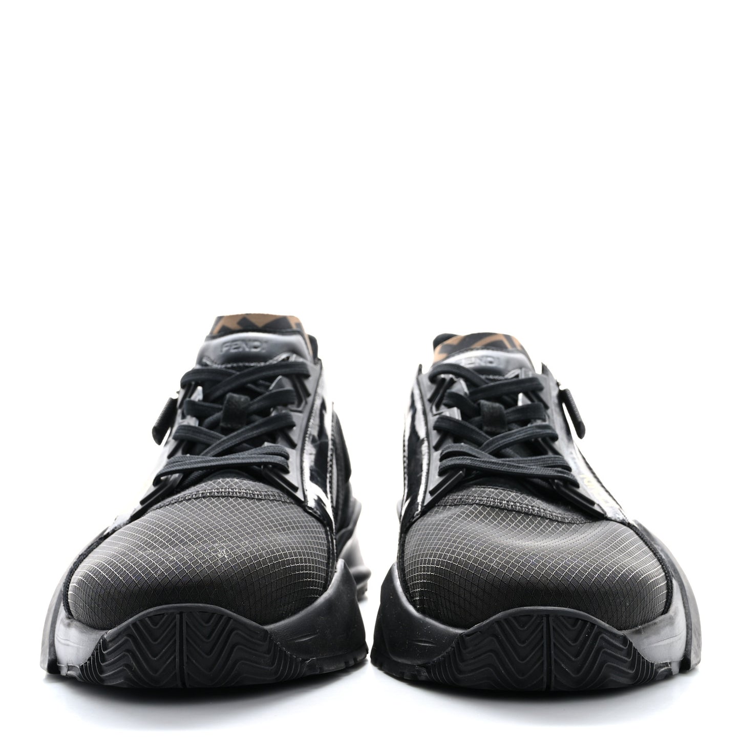 Nylon Lycra FF Mens Fendi Flow Low Top Sneakers 11 Black