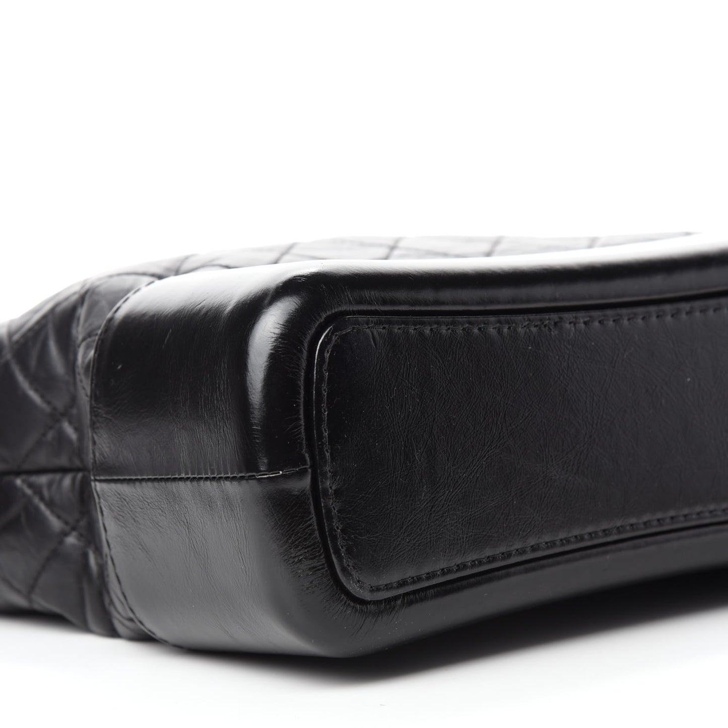 Aged Calfskin Quilted Medium Gabrielle Hobo Black