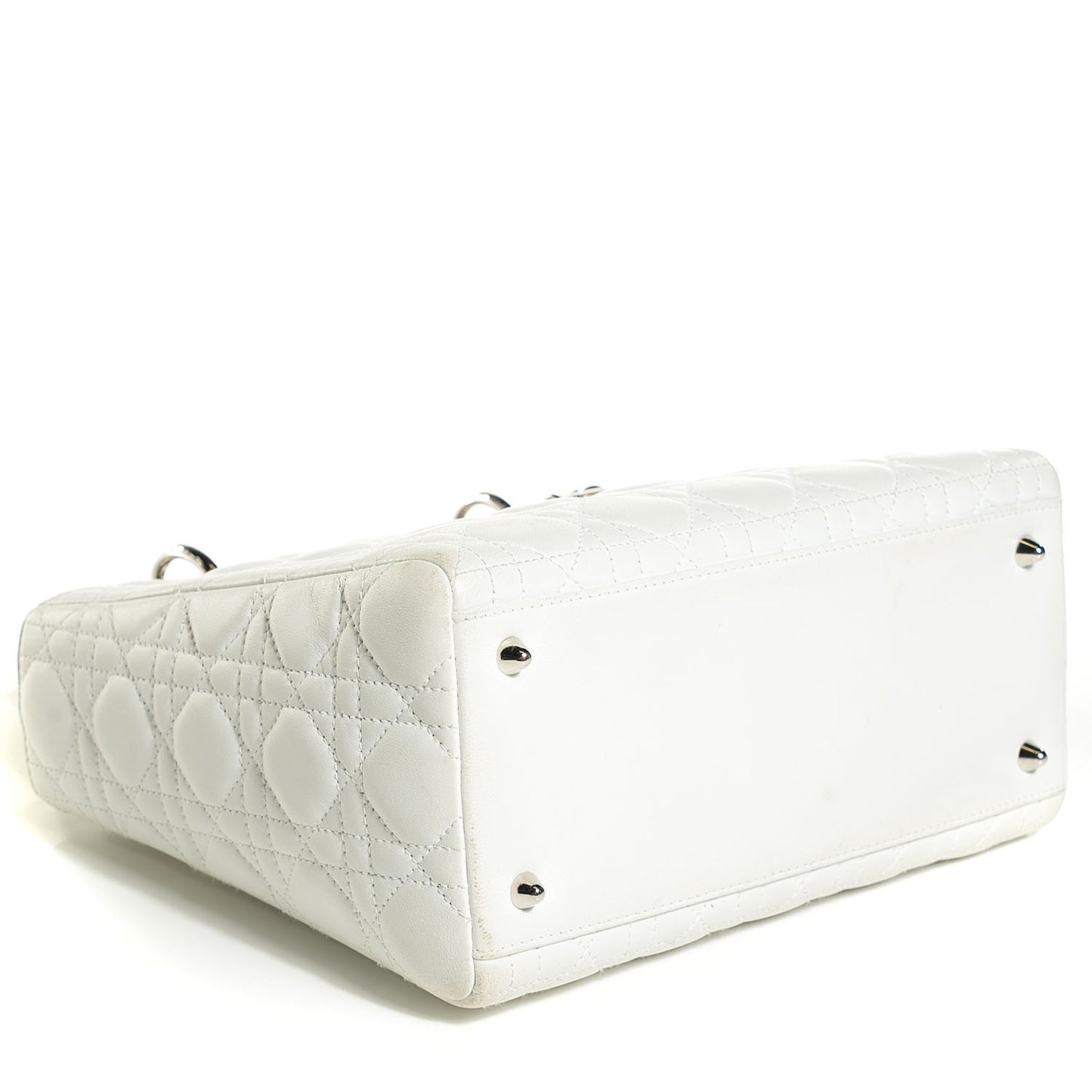 Lambskin Cannage Medium Lady Dior White
