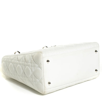Christian Dior Lambskin Cannage Medium Lady Dior White 4 of 7