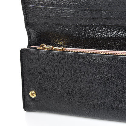 Miu Miu Goatskin Madras Flap Wallet Black 10 of 12