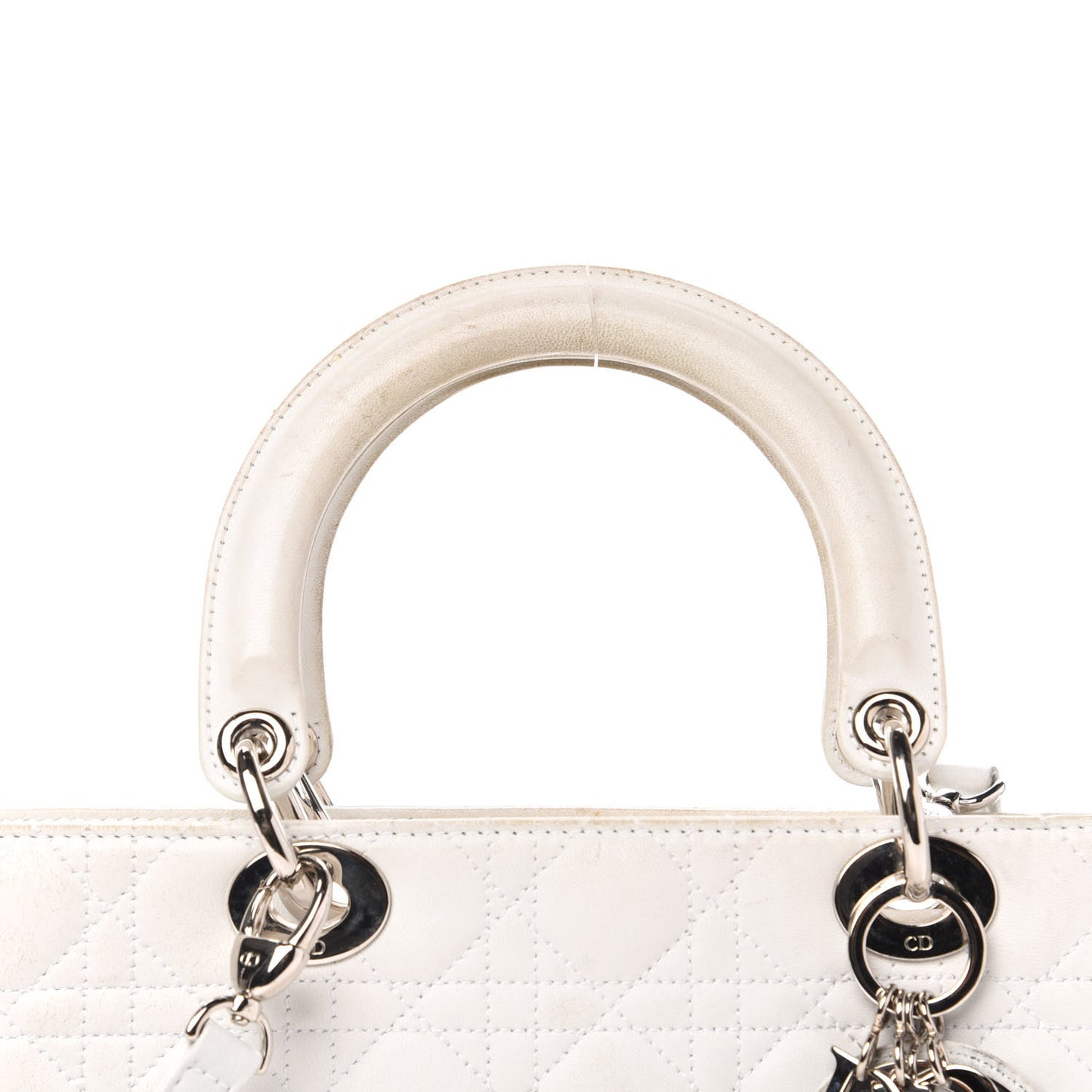 Lambskin Cannage Large Lady Dior White
