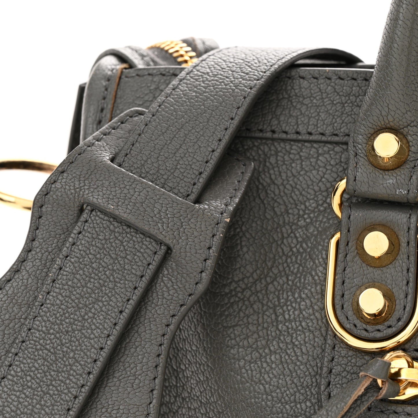 Chevre Gold Metallic Edge Hardware S City Gris Acier