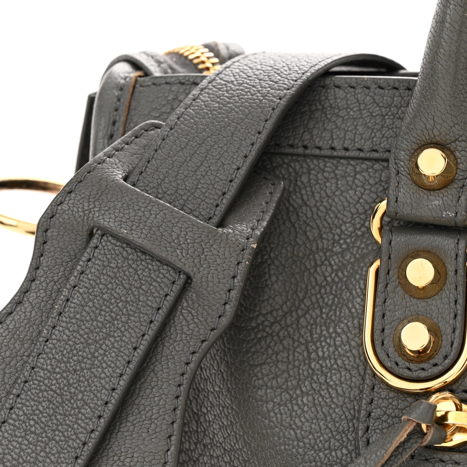 Balenciaga Chevre Gold Metallic Edge Hardware S City Gris Acier 13 of 13