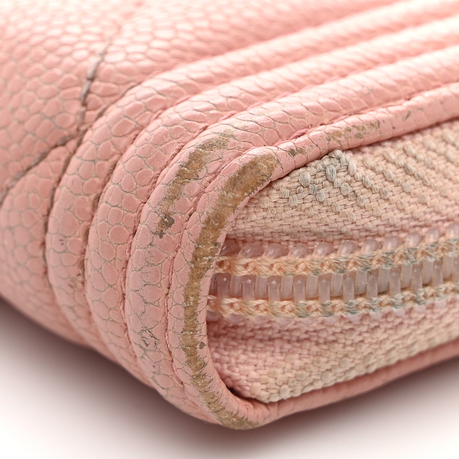 Chanel Caviar Quilted Boy Zip Around Coin Purse Wallet Light Pink 9 of 11