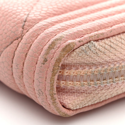 Chanel Caviar Quilted Boy Zip Around Coin Purse Wallet Light Pink 9 of 11