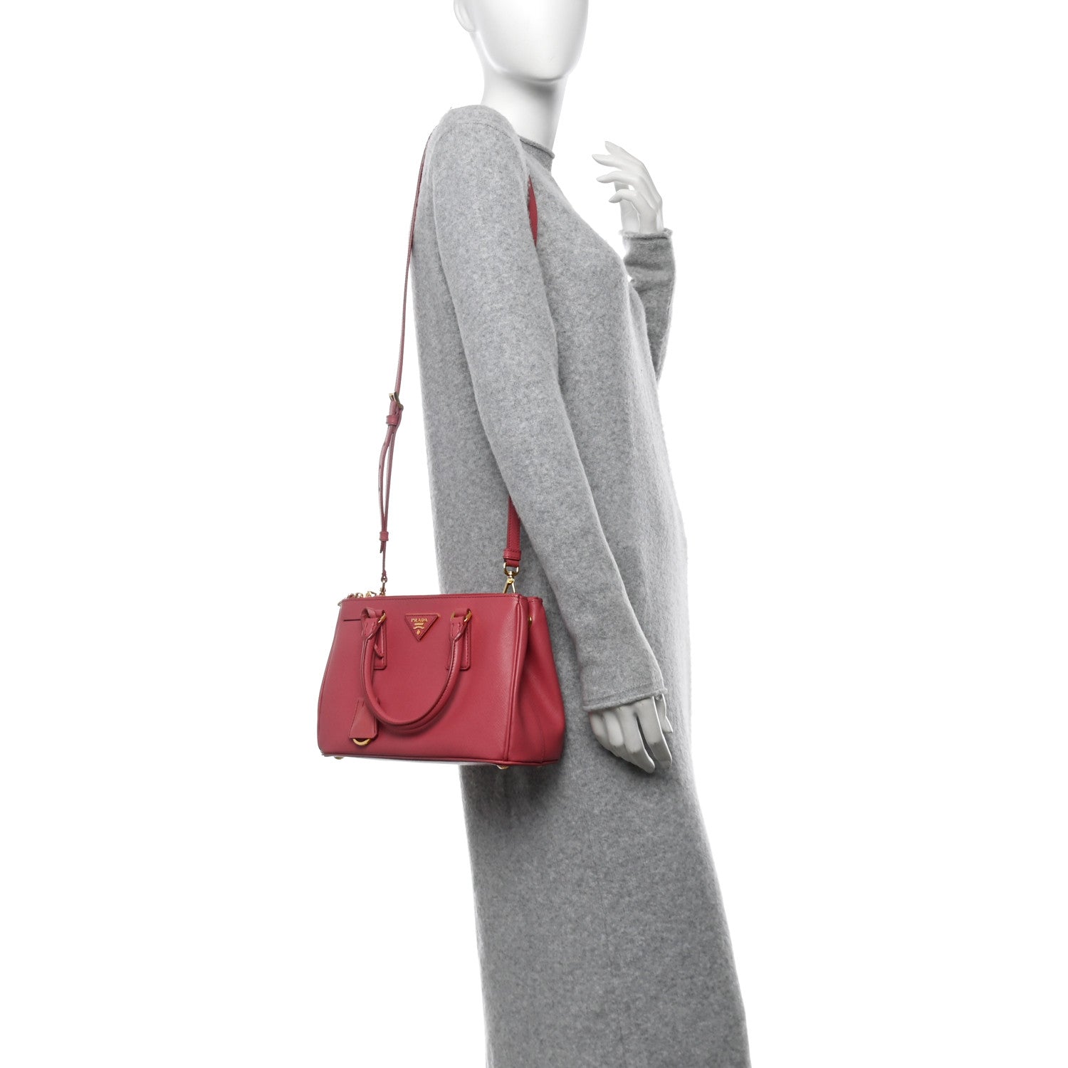 Prada Saffiano Lux Mini Galleria Double Zip Tote Tamaris 2 of 12