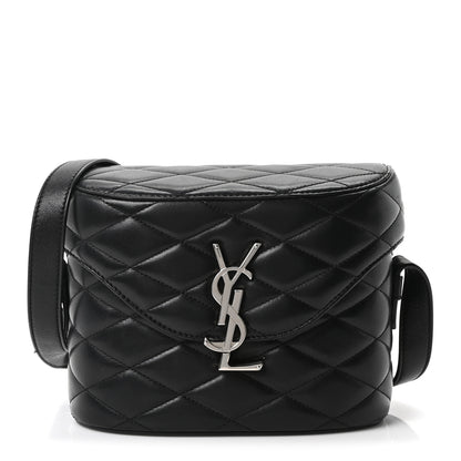Saint Laurent Lambskin Quilted Monogram June Box Bag  Black 1 of 11