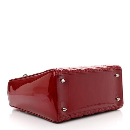 Christian Dior Patent Cannage Medium Lady Dior Red 4 of 12