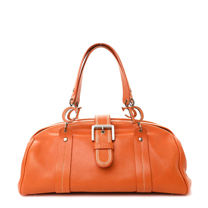 Christian Dior Grained Calfskin Frame Satchel Orange 1 of 11