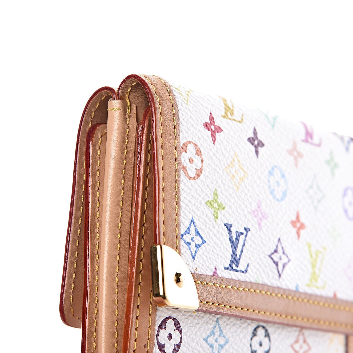 Louis Vuitton Monogram Multicolor Porte-Monnaie Billets Wallet White 9 of 11