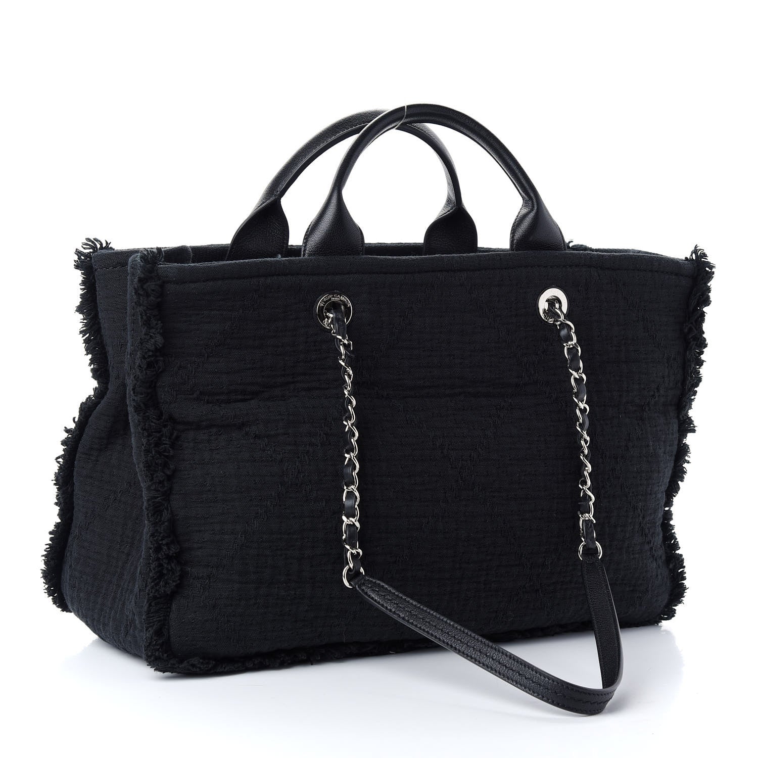 Chanel Canvas Large Double Face Shopping Tote Black 3 of 9