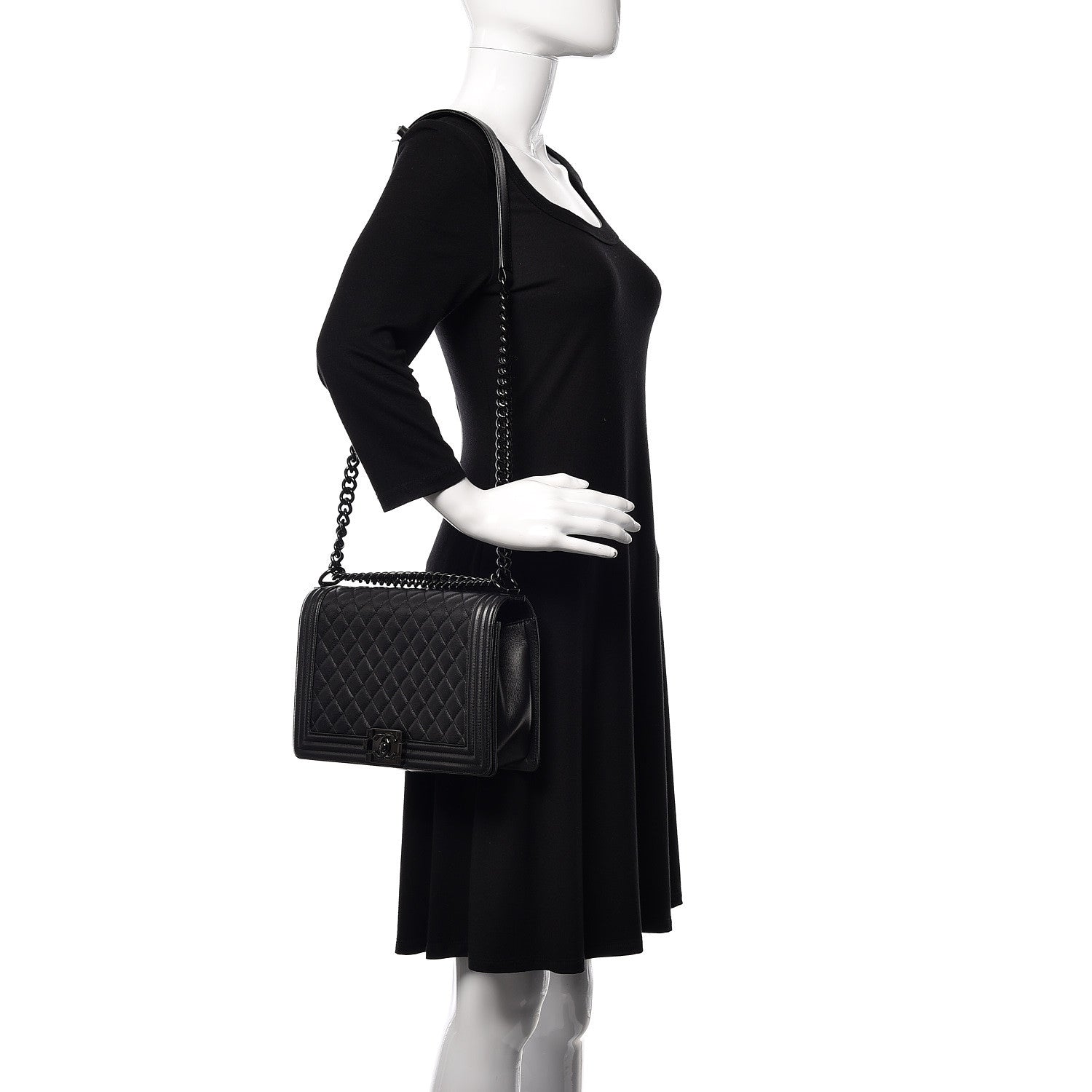 Chanel Caviar Quilted New Medium Boy Flap So Black 2 of 11