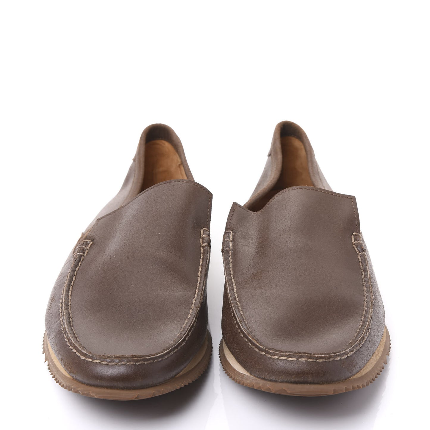 Leather Mens Driver Loafers 42.5 Brown