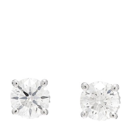 Tiffany Platinum Diamond 1.21ctw Solitaire Earrings 1 of 4