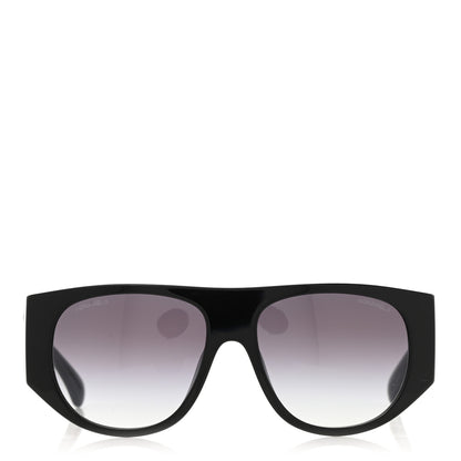 Chanel Acetate Quilted CC Pilot Sunglasses 71465 Black 4 of 8